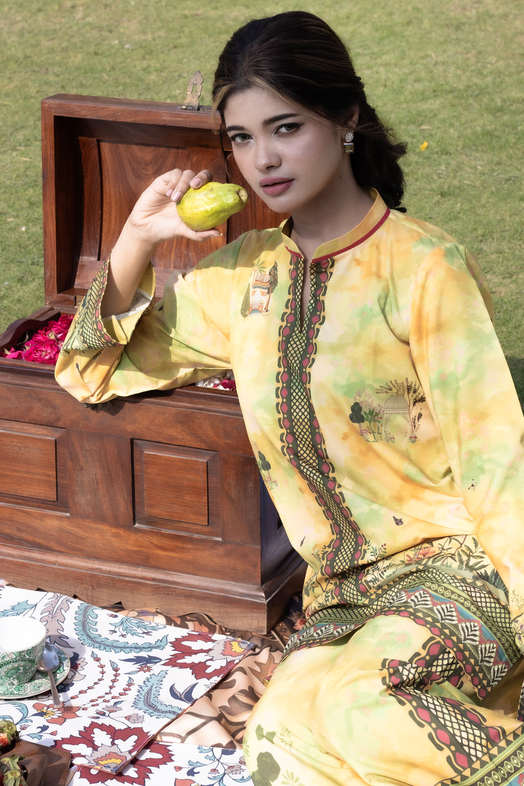 Yellow Autumn | 2 Piece Short Shirt Set