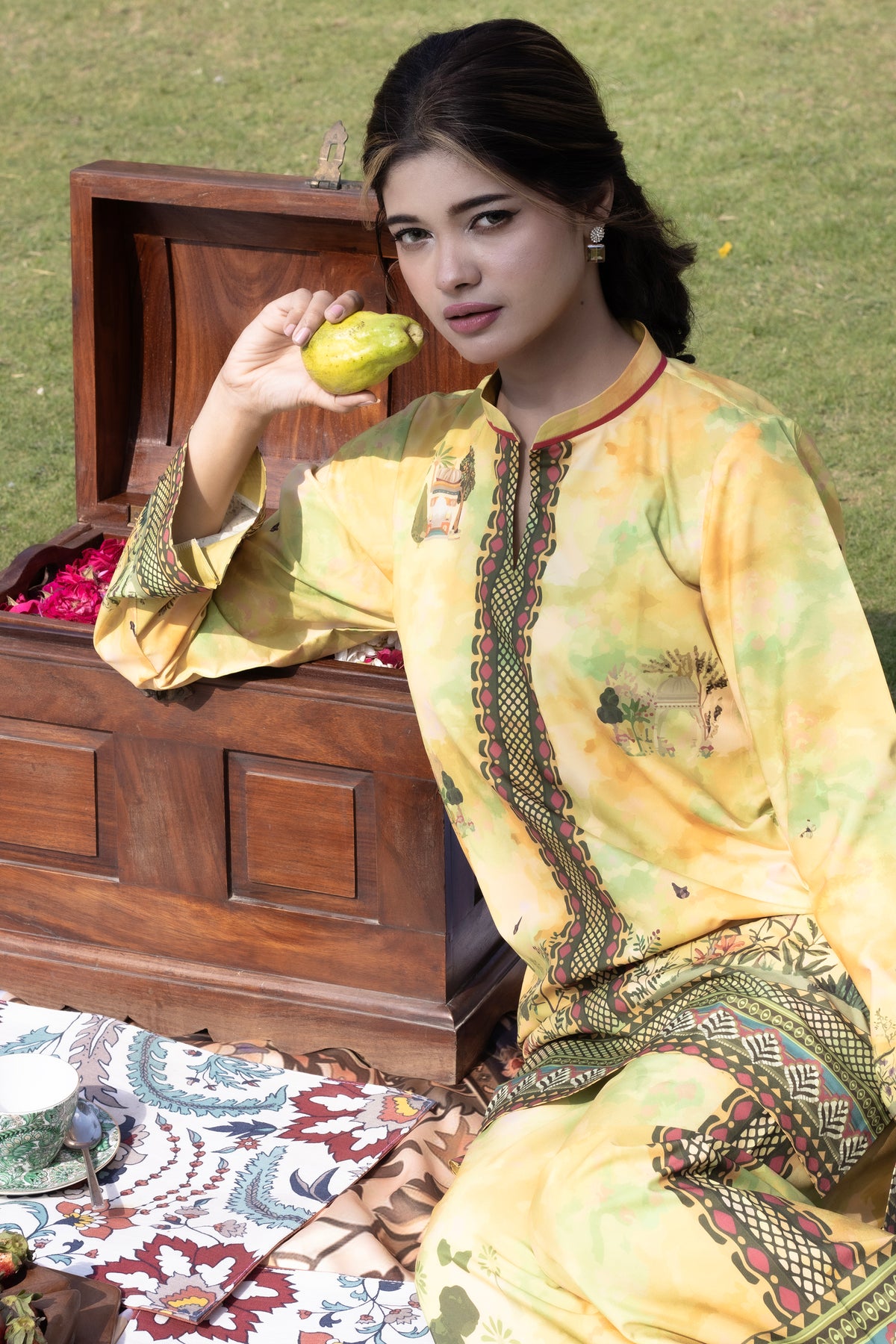 Yellow Autumn | 2 Piece Short Shirt Set