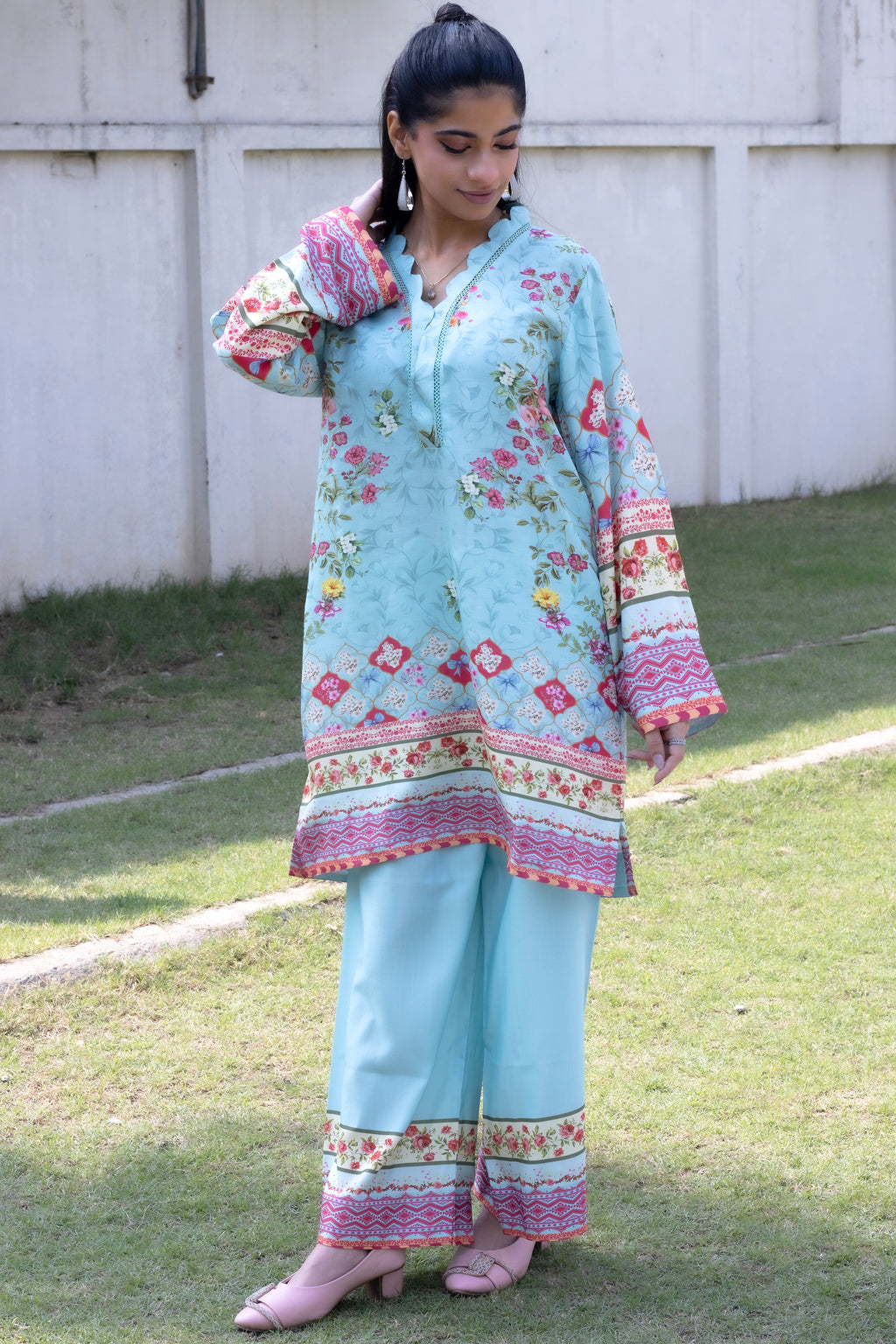 Floral Sky | 2 Piece Short Shirt Set