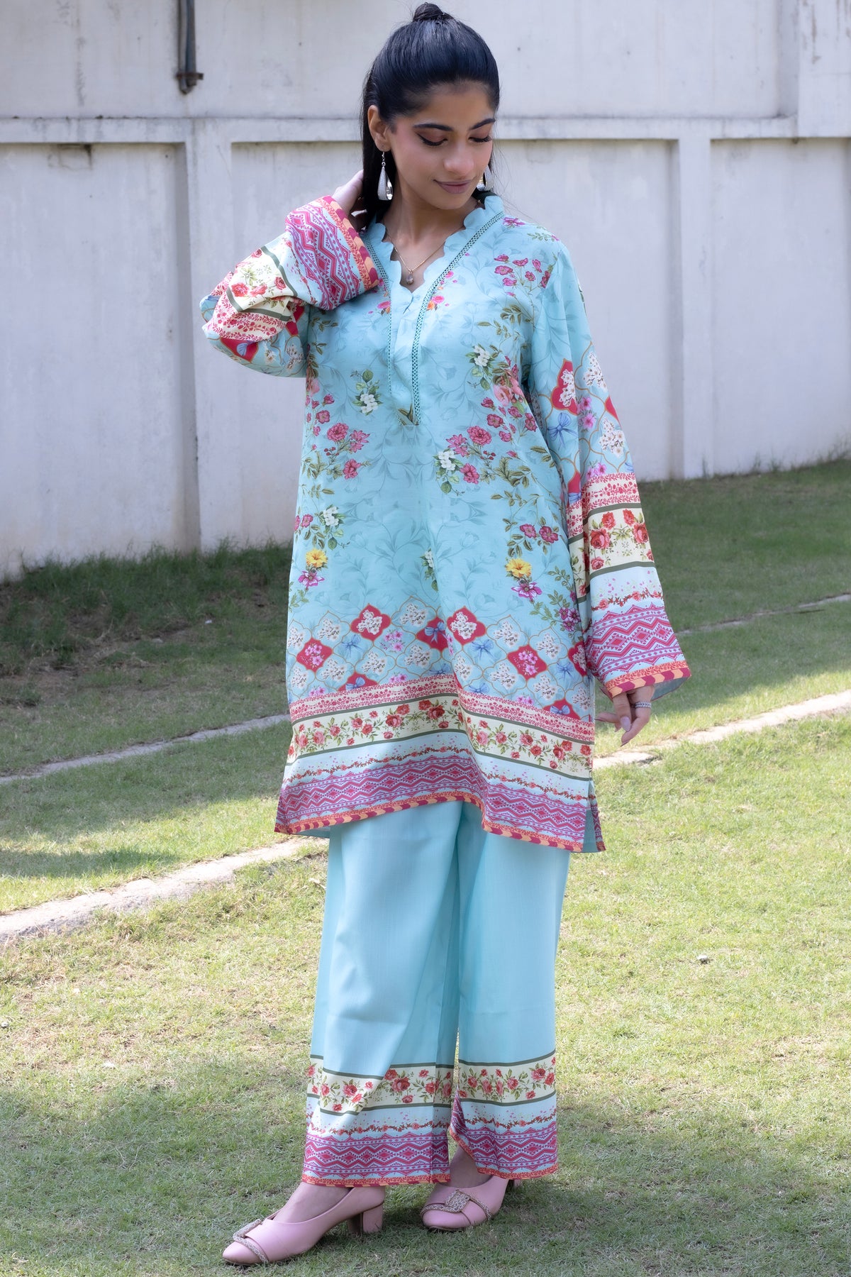 Floral Sky | 2 Piece Short Shirt Set