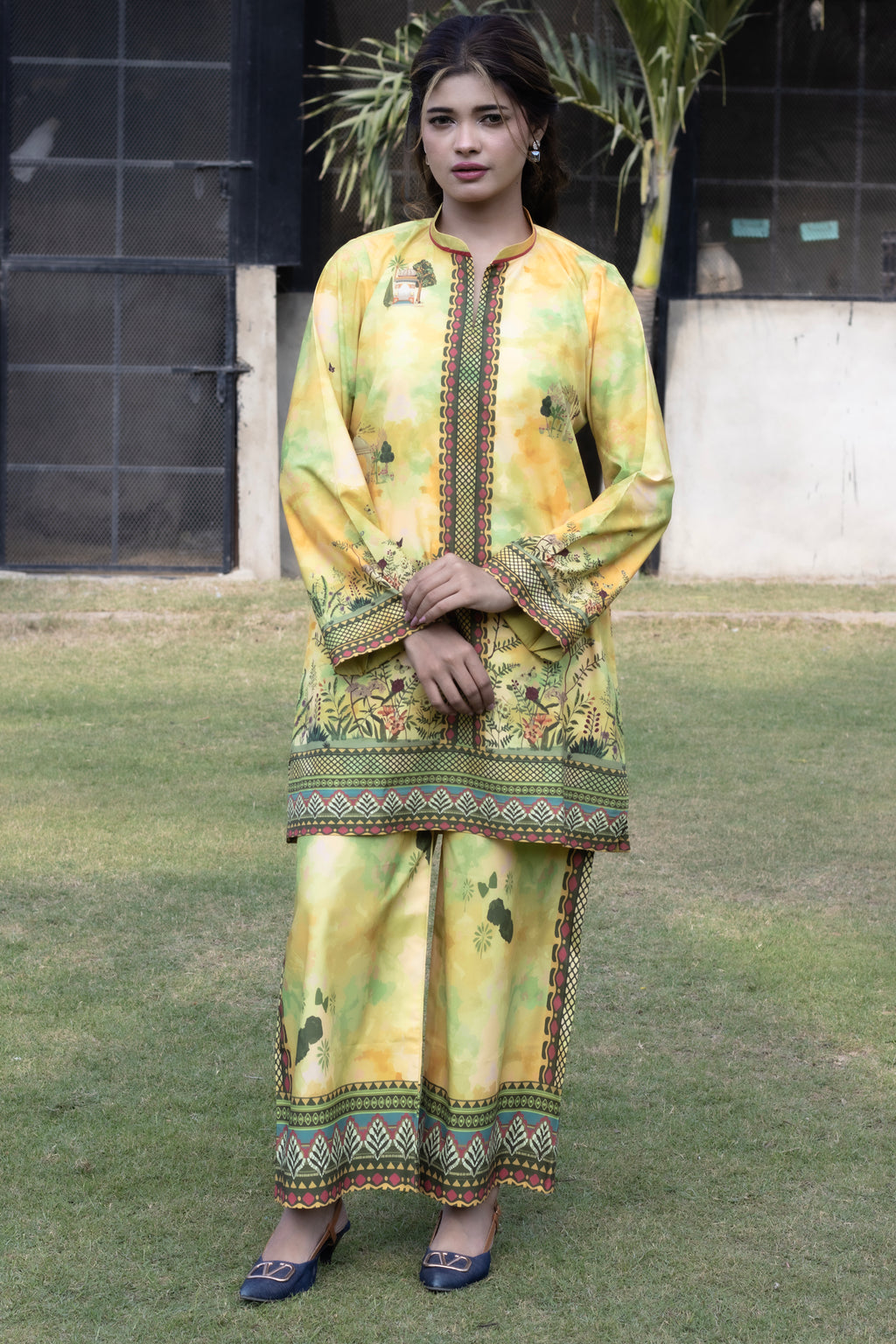 Yellow Autumn | 2 Piece Short Shirt Set