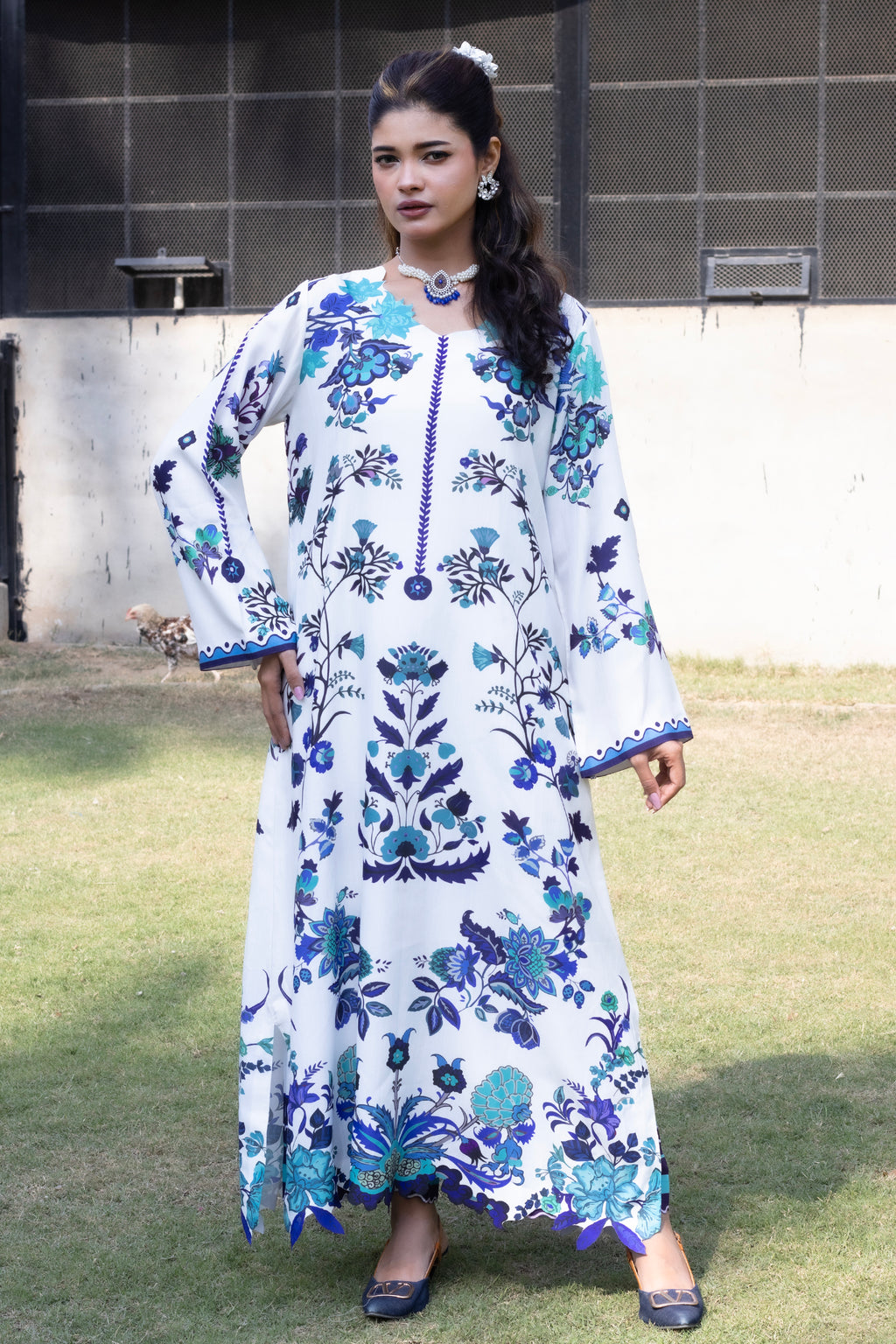 Whitney Blue | 2 Piece Kaftan Set