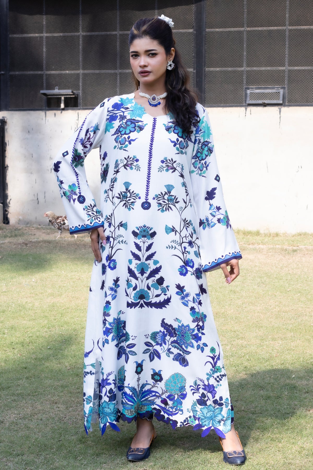 Whitney Blue | 2 Piece Kaftan Set