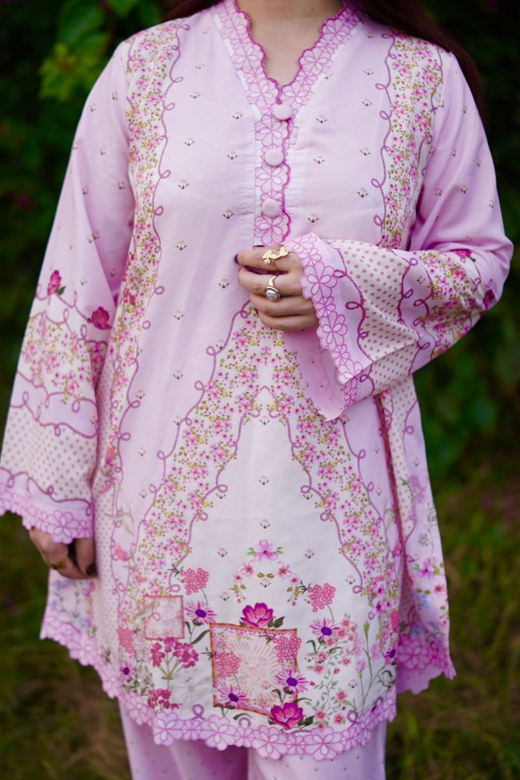 Lilac Corsiage | 2 Piece Short Shirt Set