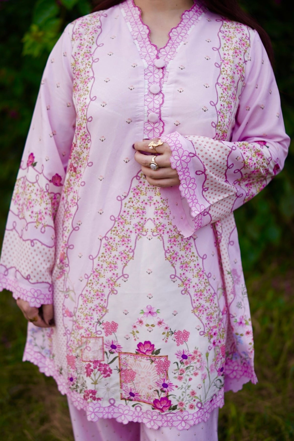 Lilac Corsiage | 2 Piece Short Shirt Set