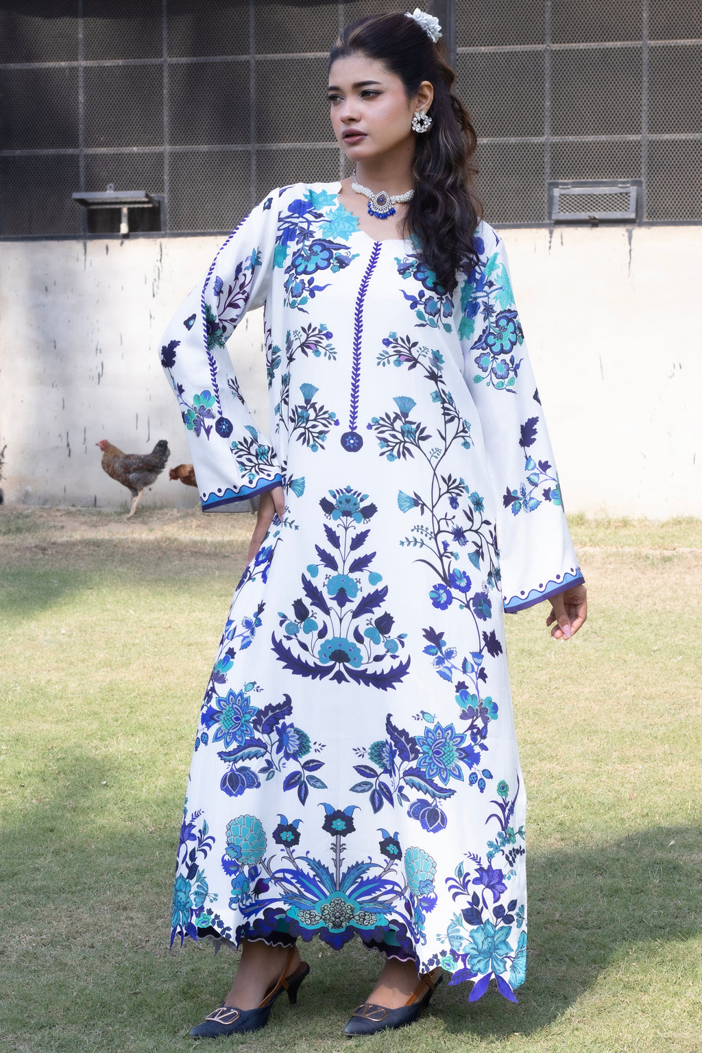 Whitney Blue | 2 Piece Kaftan Set