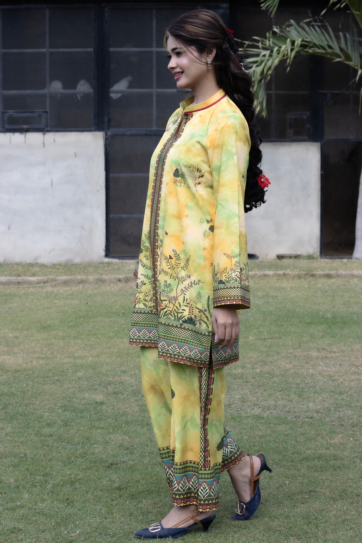 Yellow Autumn | 2 Piece Short Shirt Set