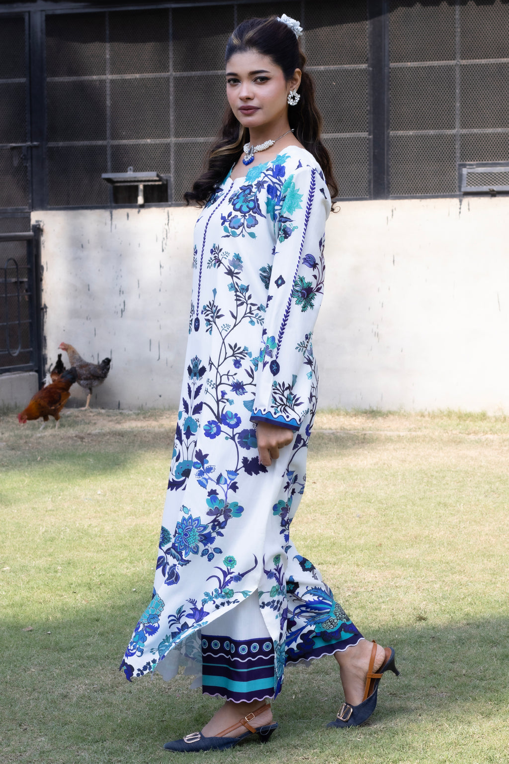 Whitney Blue | 2 Piece Kaftan Set