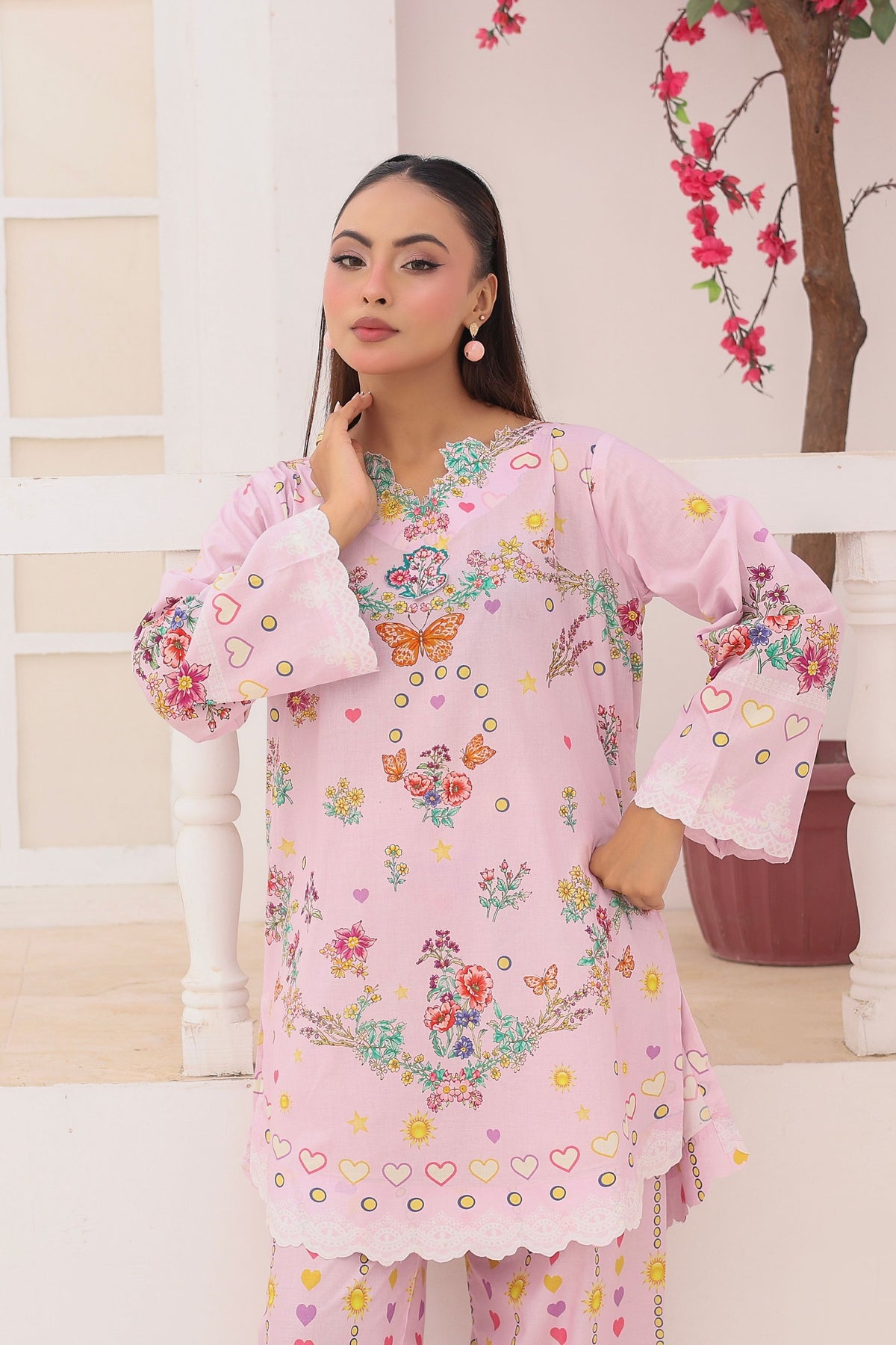Blush Blossom | 2 Piece Short Shirt Set