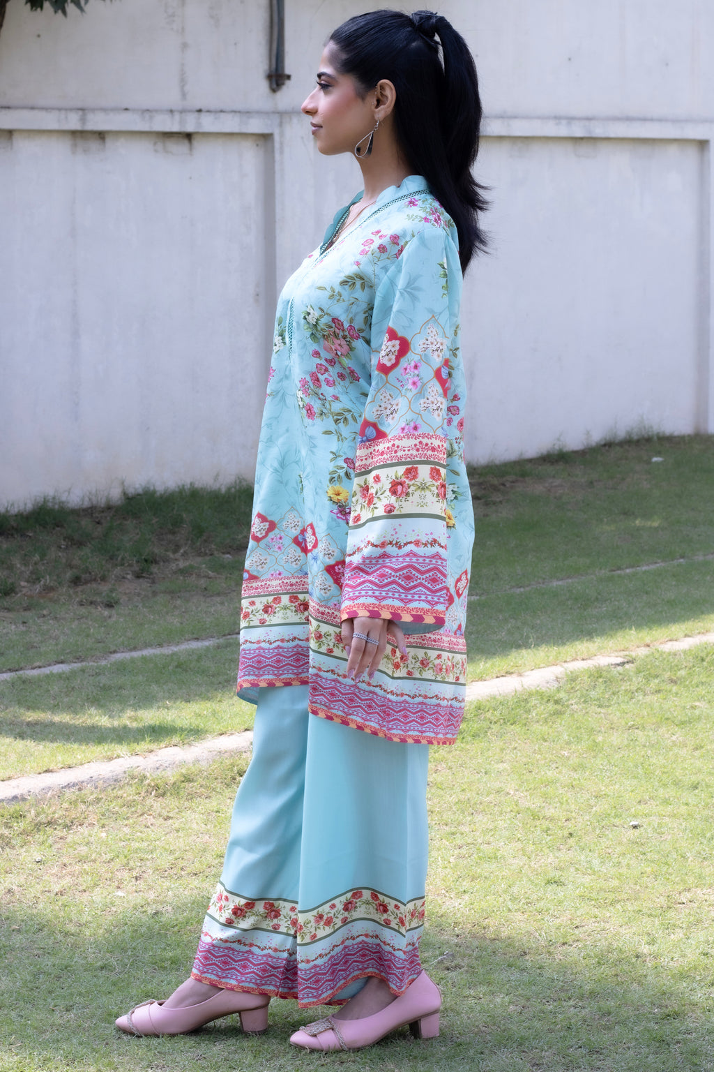 Floral Sky | 2 Piece Short Shirt Set