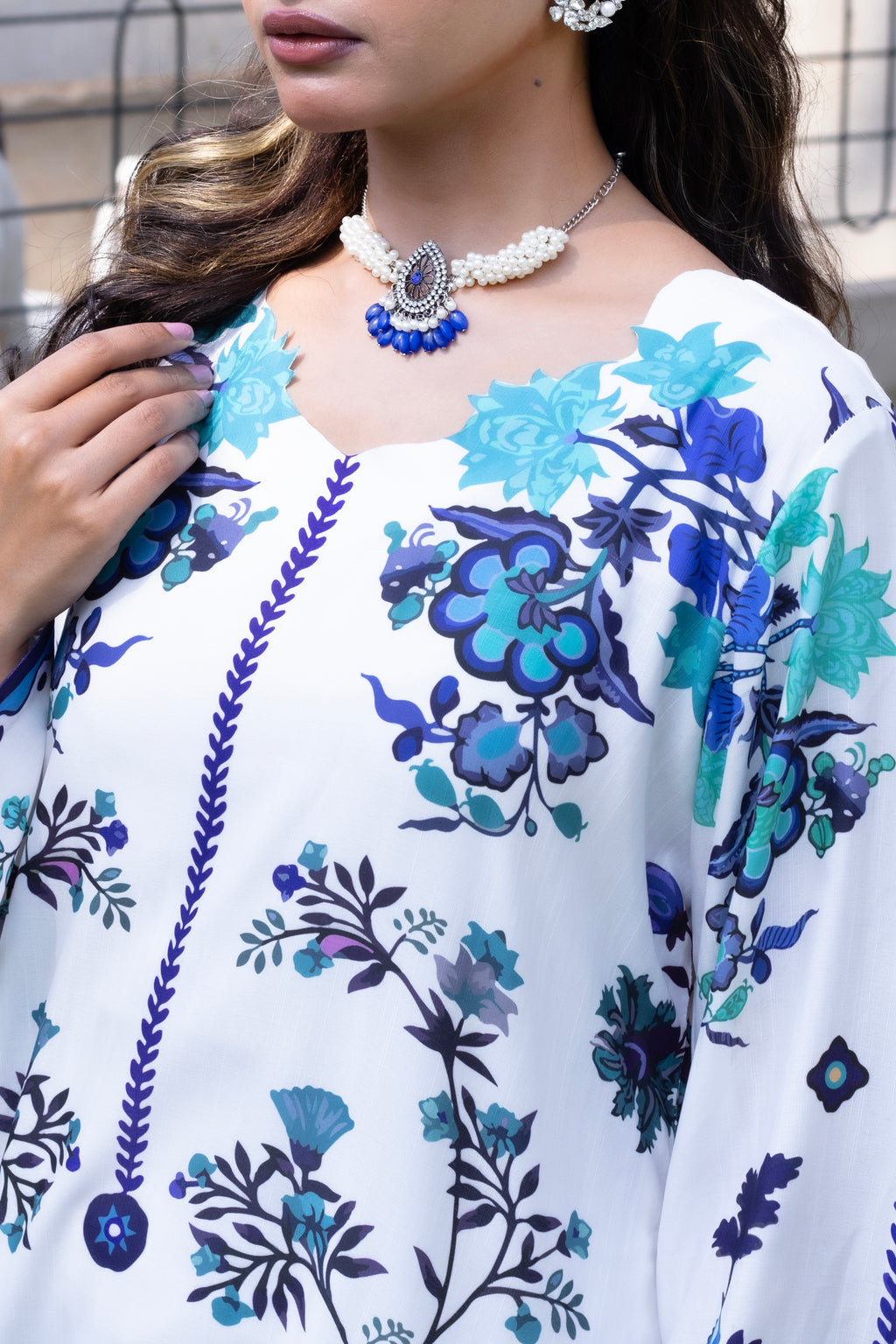 Whitney Blue | 2 Piece Kaftan Set