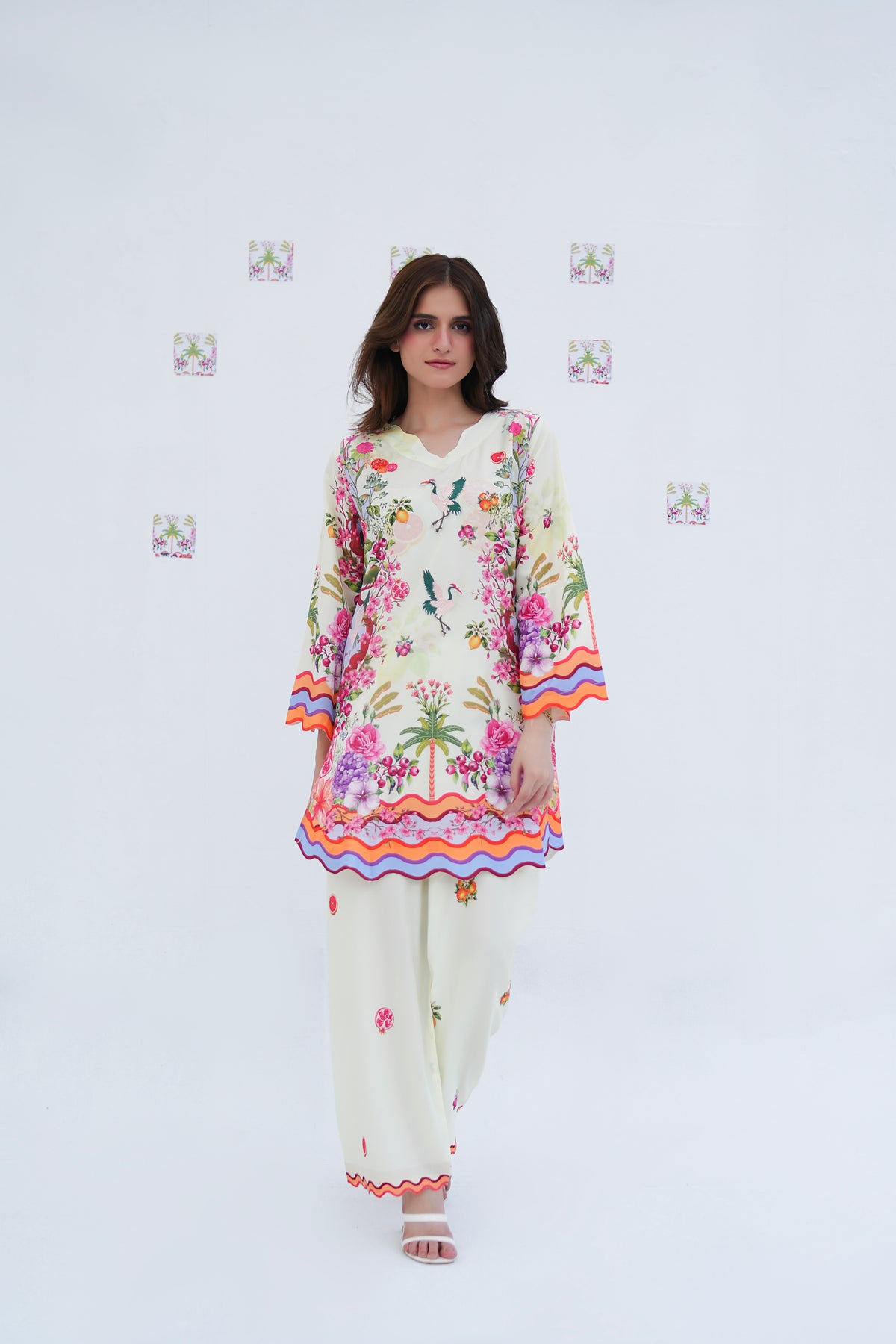 Yellow Pigeons | 2 Piece Short Shirt Set
