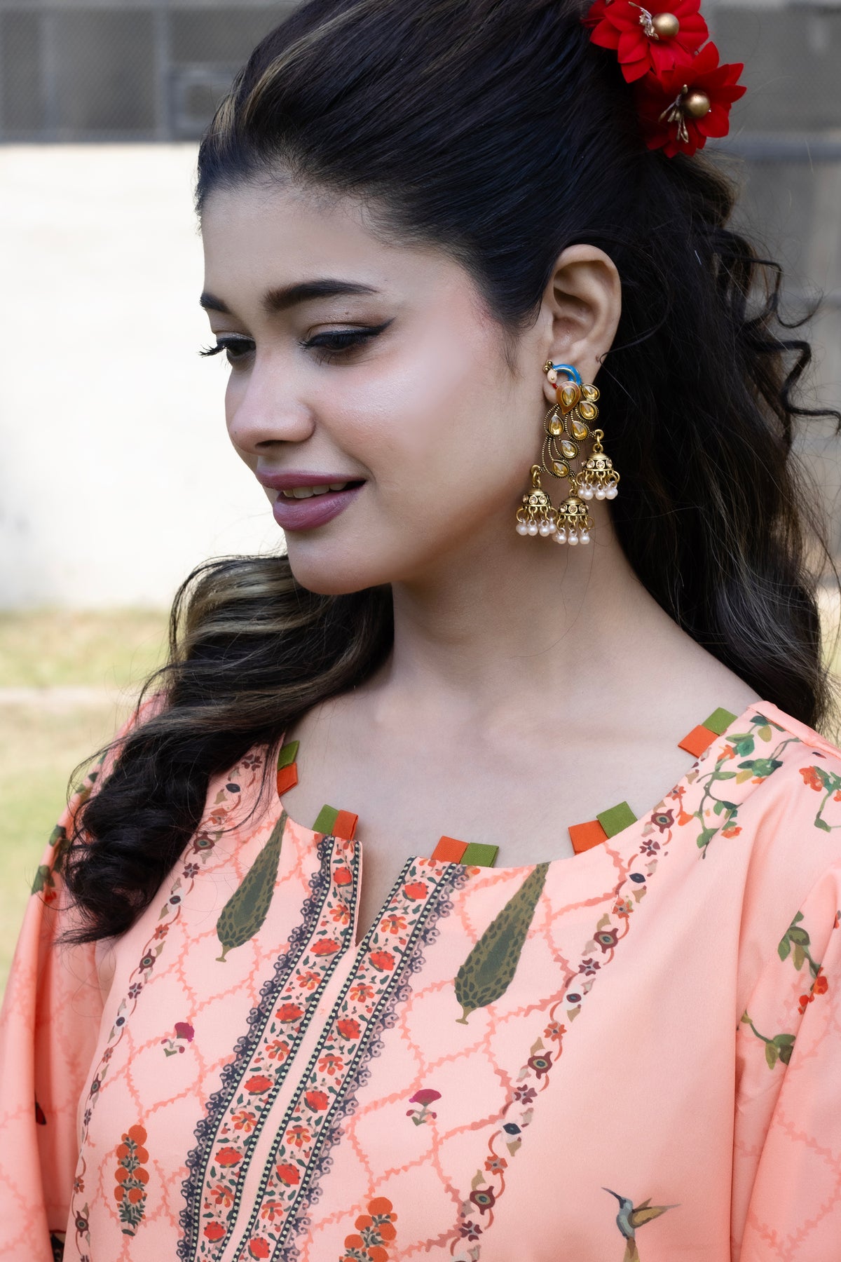 Peach Jungle | 2 Piece Short Shirt Set